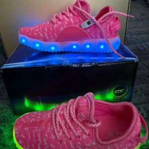 Kids Pink LED Light-Up Sneakers